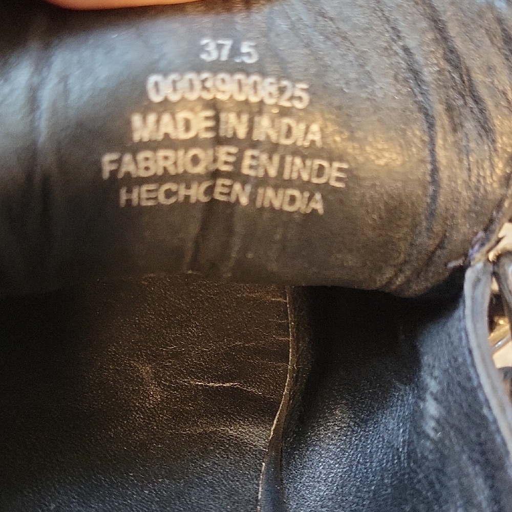 Free People Black Leather Loafers with Silver Detail - Picture 3 of 6